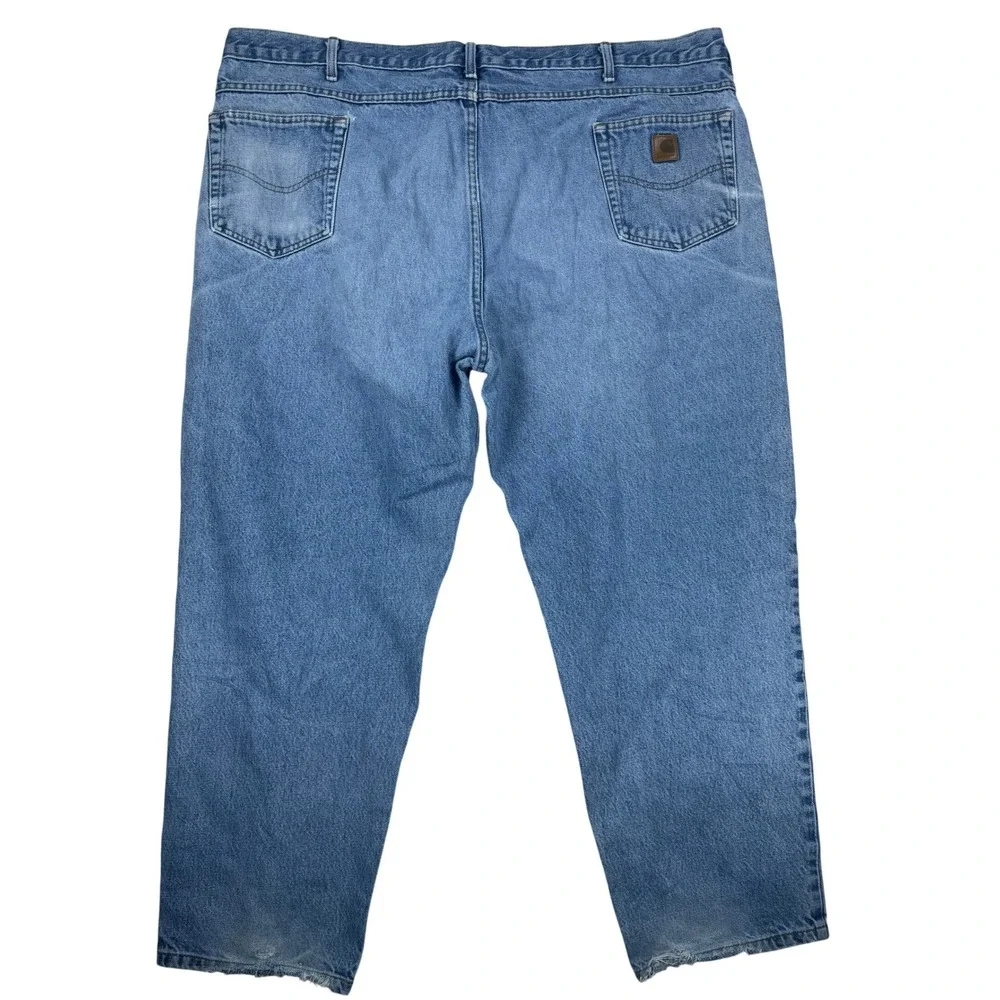 Carhartt B17 DST Relaxed Fit Jeans Mens 50x30 Blue Denim Work Pants Medium Wash - Picture 11 of 13